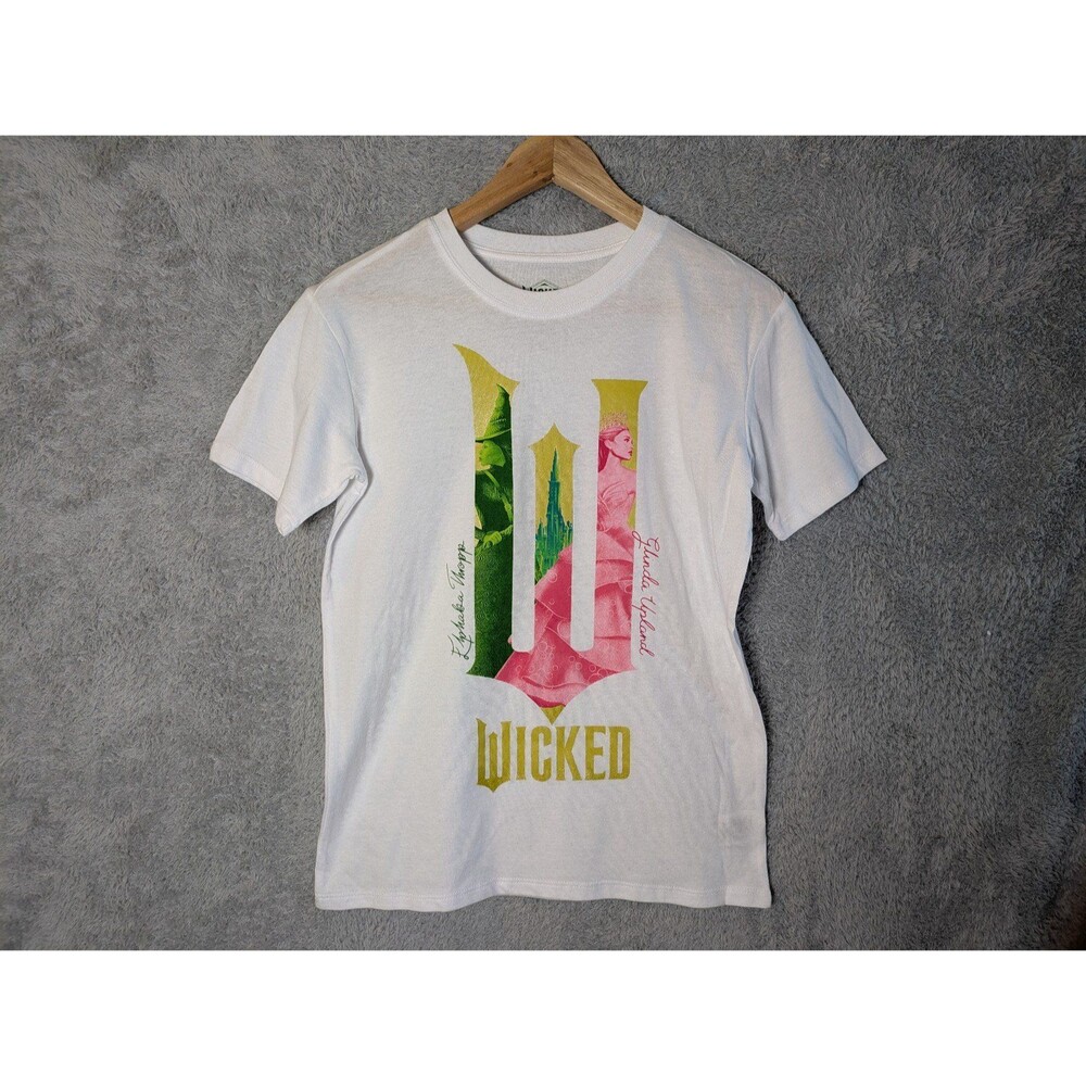 Wicked Glinda & Elphaba T-Shirt Size XS NWT green pink graphic print